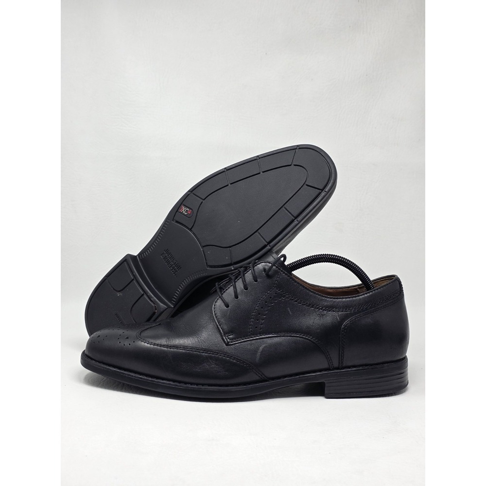 Johnston Murphy Men Oxfords Size 12M XC4 Wingtip 15-3027 Black Leather Pre-owned